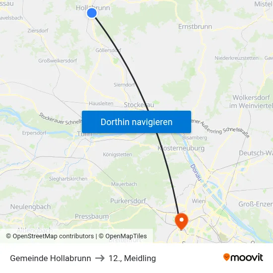 Gemeinde Hollabrunn to 12., Meidling map