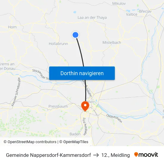Gemeinde Nappersdorf-Kammersdorf to 12., Meidling map