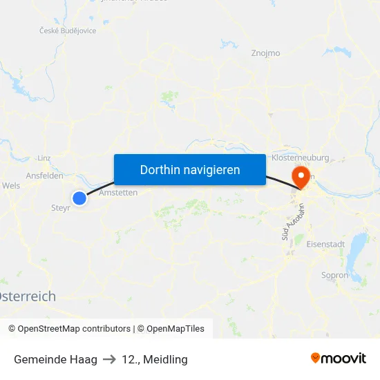 Gemeinde Haag to 12., Meidling map