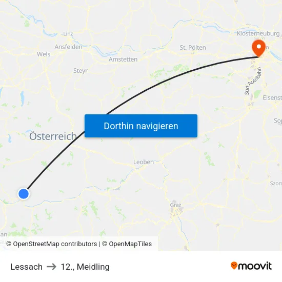 Lessach to 12., Meidling map