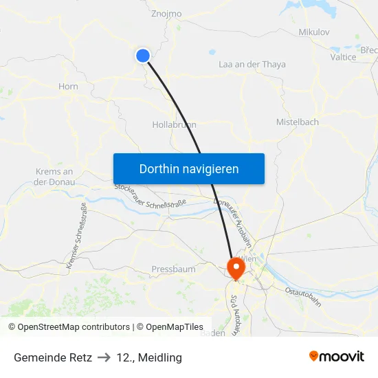 Gemeinde Retz to 12., Meidling map