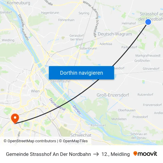 Gemeinde Strasshof An Der Nordbahn to 12., Meidling map