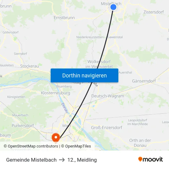 Gemeinde Mistelbach to 12., Meidling map