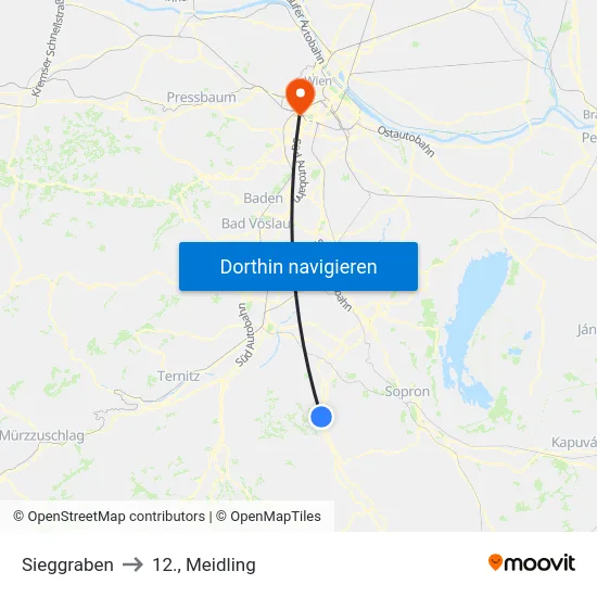 Sieggraben to 12., Meidling map
