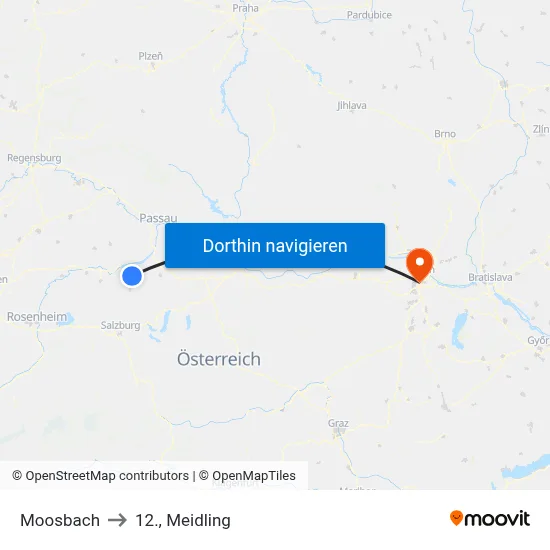 Moosbach to 12., Meidling map