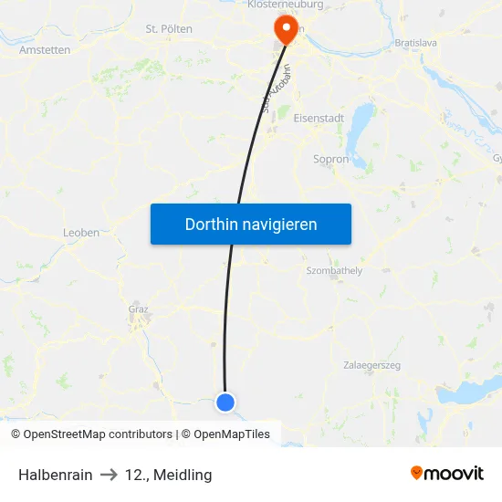 Halbenrain to 12., Meidling map