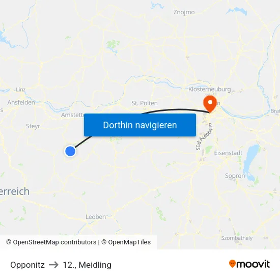 Opponitz to 12., Meidling map