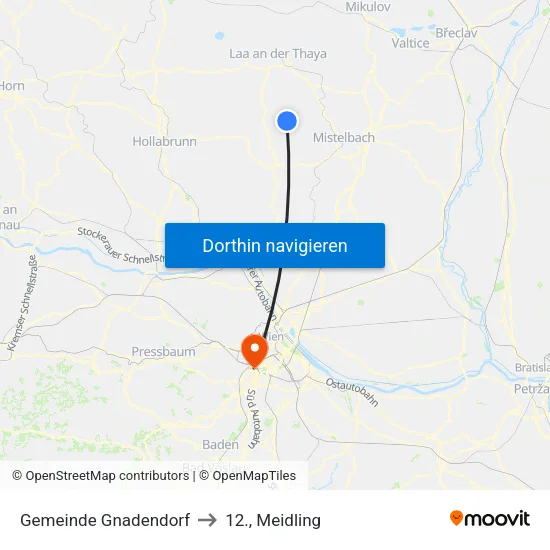 Gemeinde Gnadendorf to 12., Meidling map