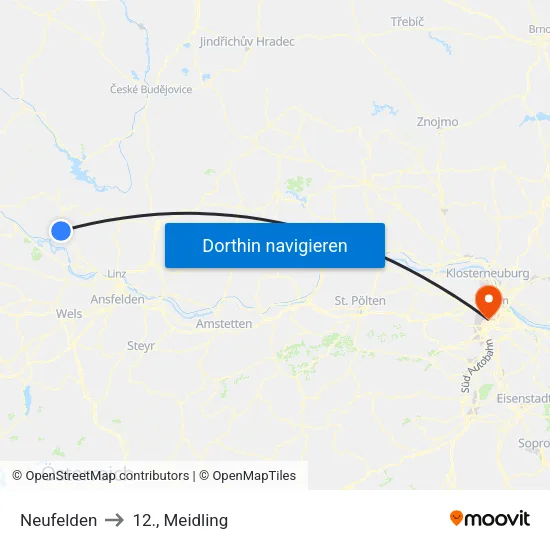 Neufelden to 12., Meidling map
