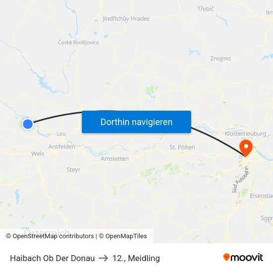 Haibach Ob Der Donau to 12., Meidling map