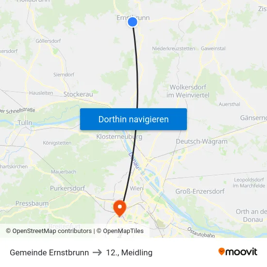 Gemeinde Ernstbrunn to 12., Meidling map