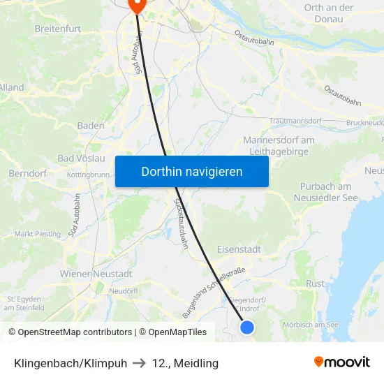 Klingenbach/Klimpuh to 12., Meidling map