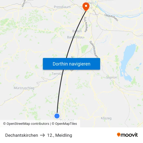 Dechantskirchen to 12., Meidling map