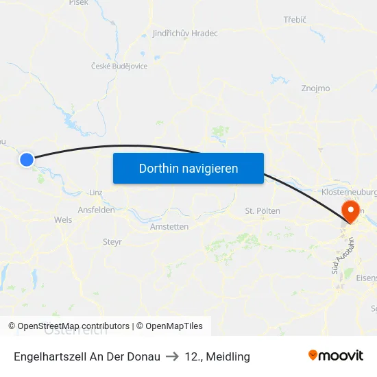 Engelhartszell An Der Donau to 12., Meidling map