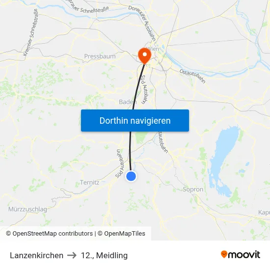 Lanzenkirchen to 12., Meidling map