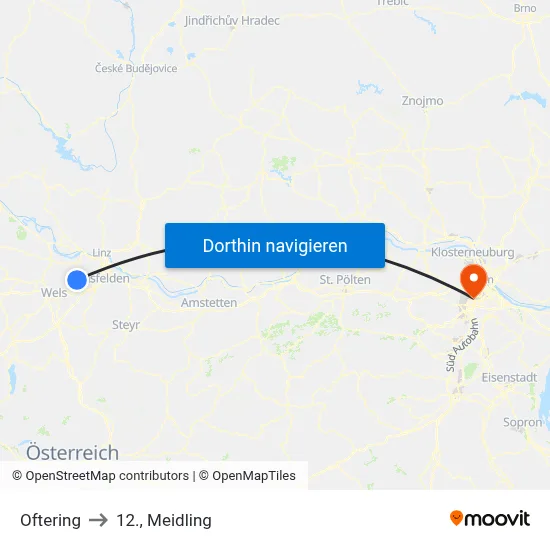 Oftering to 12., Meidling map