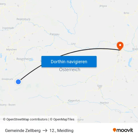 Gemeinde Zellberg to 12., Meidling map