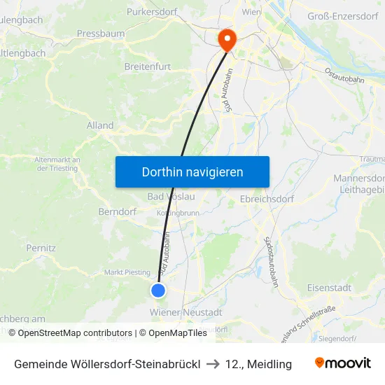 Gemeinde Wöllersdorf-Steinabrückl to 12., Meidling map