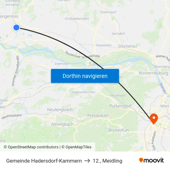 Gemeinde Hadersdorf-Kammern to 12., Meidling map
