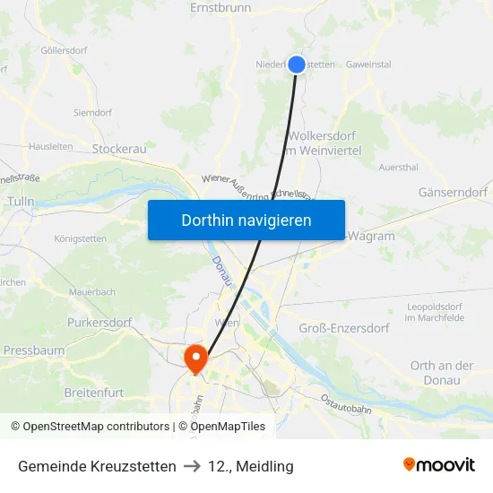Gemeinde Kreuzstetten to 12., Meidling map
