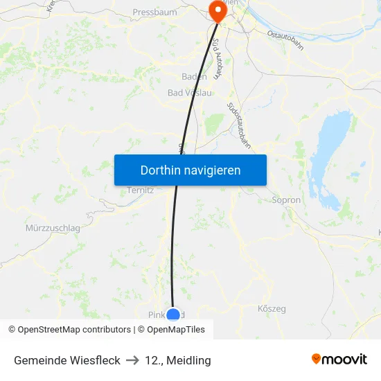 Gemeinde Wiesfleck to 12., Meidling map