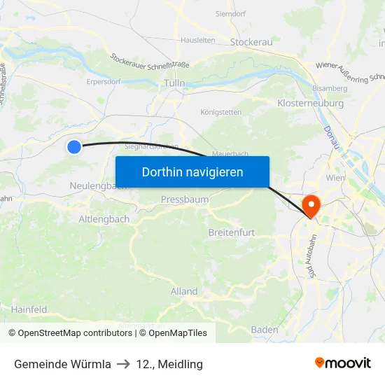 Gemeinde Würmla to 12., Meidling map