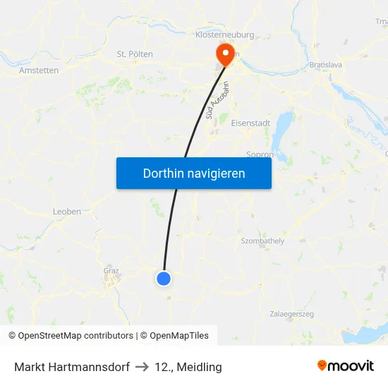 Markt Hartmannsdorf to 12., Meidling map
