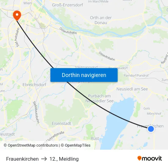 Frauenkirchen to 12., Meidling map