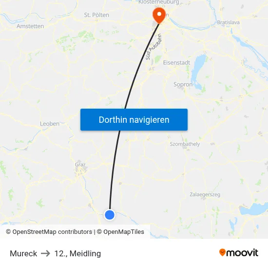 Mureck to 12., Meidling map