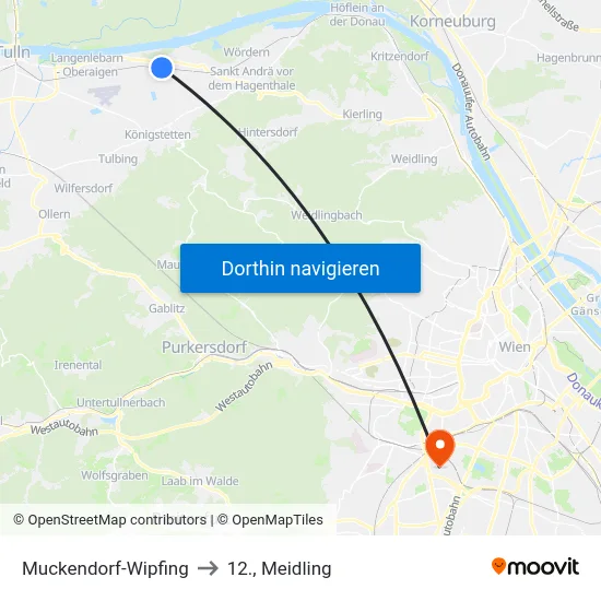 Muckendorf-Wipfing to 12., Meidling map