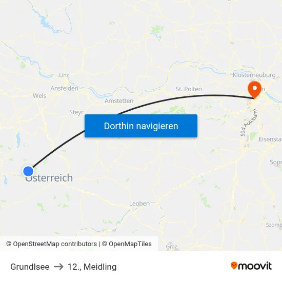 Grundlsee to 12., Meidling map