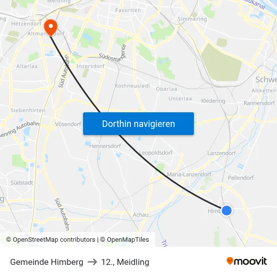 Gemeinde Himberg to 12., Meidling map