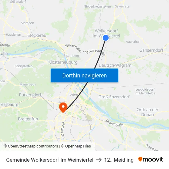 Gemeinde Wolkersdorf Im Weinviertel to 12., Meidling map