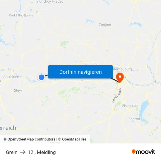 Grein to 12., Meidling map