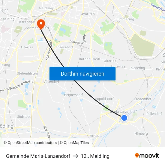 Gemeinde Maria-Lanzendorf to 12., Meidling map