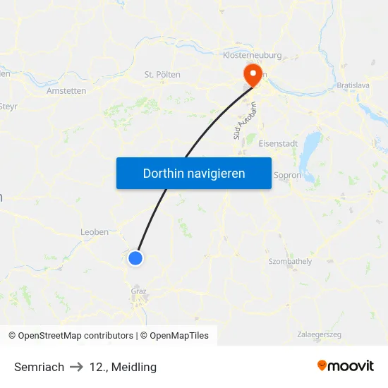 Semriach to 12., Meidling map