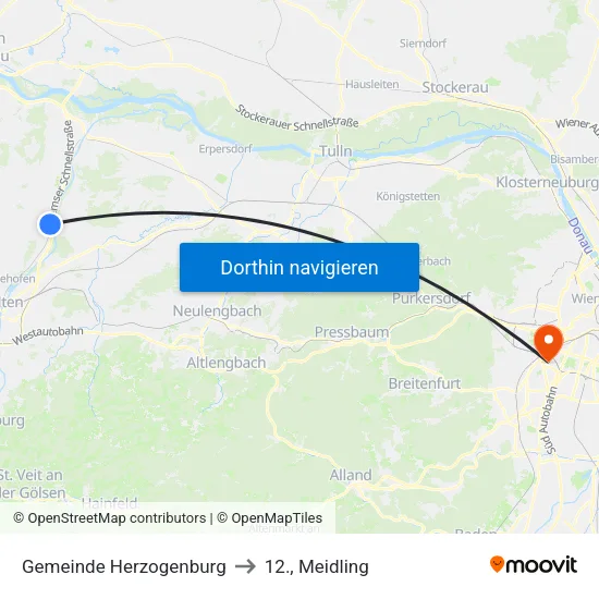 Gemeinde Herzogenburg to 12., Meidling map