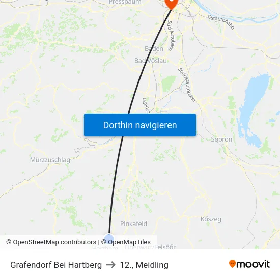Grafendorf Bei Hartberg to 12., Meidling map