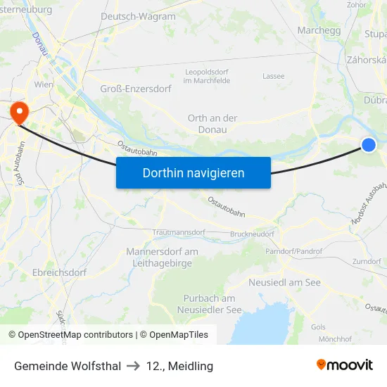 Gemeinde Wolfsthal to 12., Meidling map