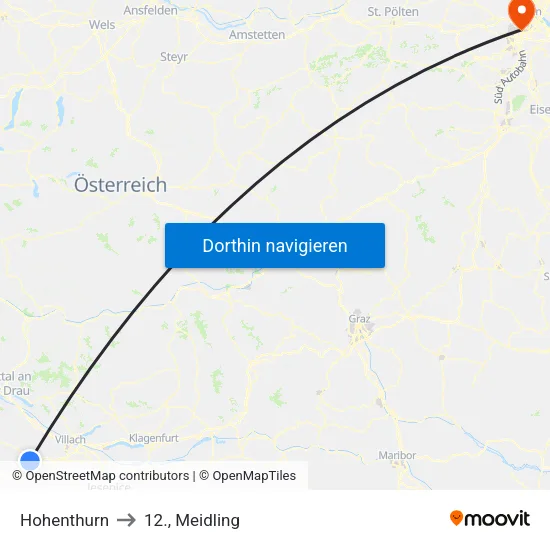 Hohenthurn to 12., Meidling map