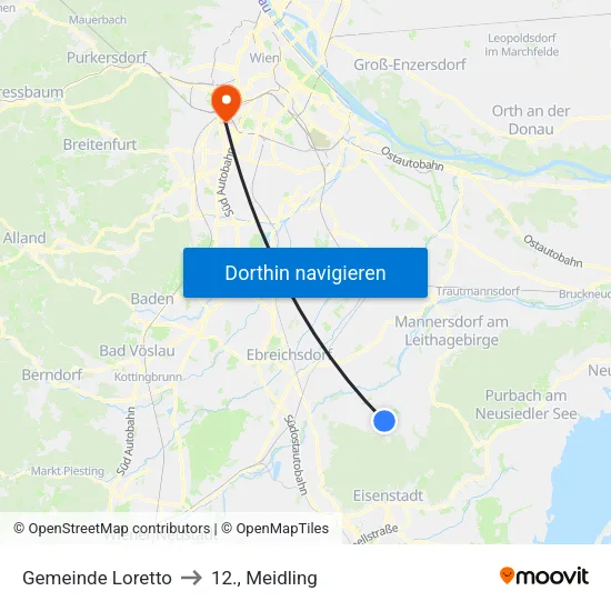 Gemeinde Loretto to 12., Meidling map