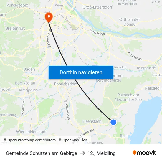 Gemeinde Schützen am Gebirge to 12., Meidling map