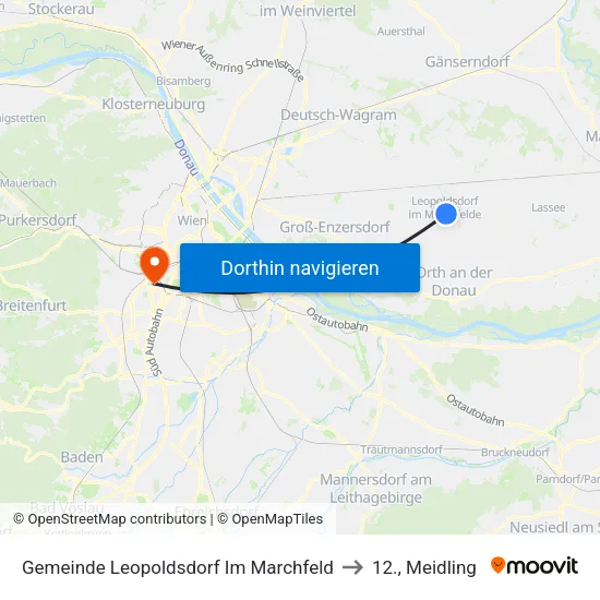 Gemeinde Leopoldsdorf Im Marchfeld to 12., Meidling map