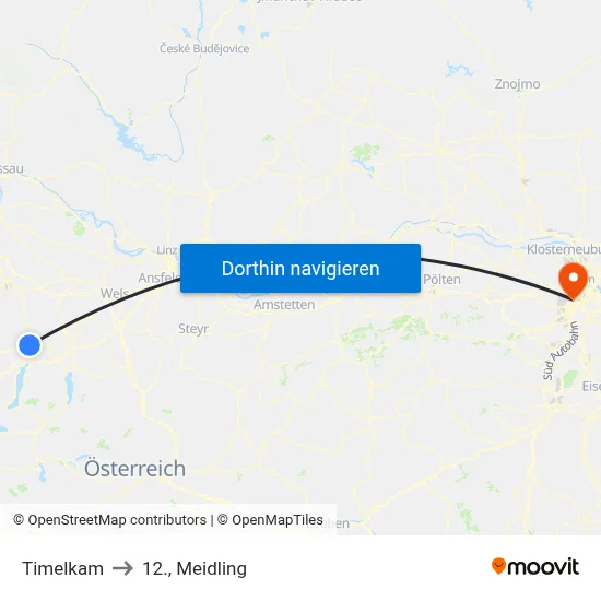 Timelkam to 12., Meidling map