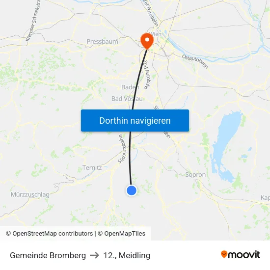 Gemeinde Bromberg to 12., Meidling map
