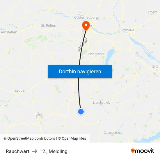 Rauchwart to 12., Meidling map