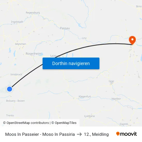 Moos In Passeier - Moso In Passiria to 12., Meidling map