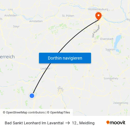 Bad Sankt Leonhard Im Lavanttal to 12., Meidling map