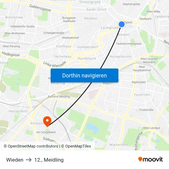 Wieden to 12., Meidling map