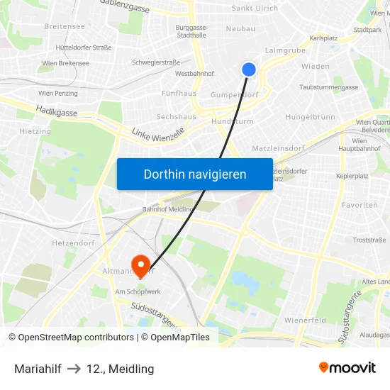 Mariahilf to 12., Meidling map